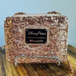 Disney Parks Gold Sequined Minnie Ears Wallet Loungefly